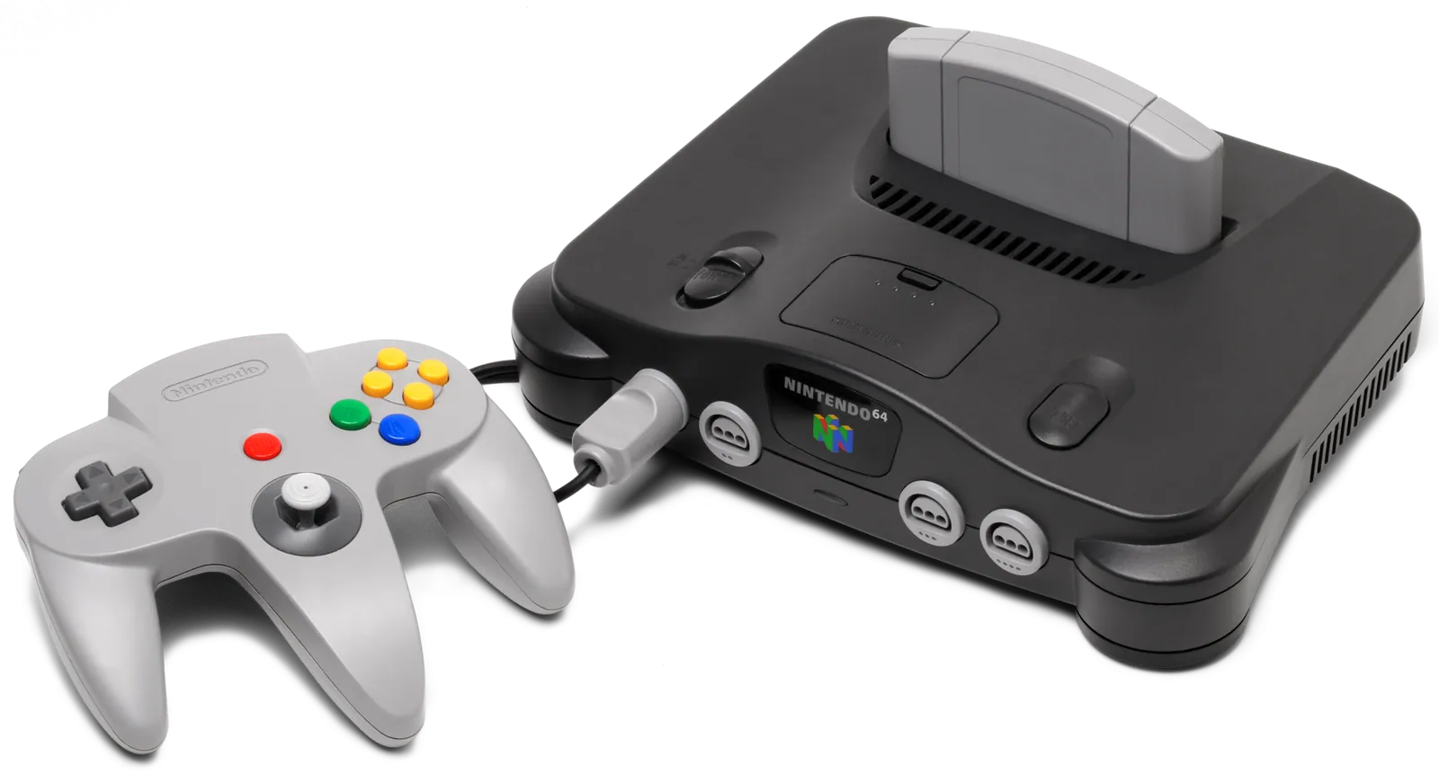 Console Nintendo 64 avec sa manette grise